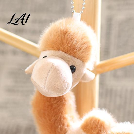 Backpack Accessory Plush Camel Bag Charm Stuffed Pendant with Bead Portable Chain Animal Plushie Handbags Purse Hanging Decoration Decorative