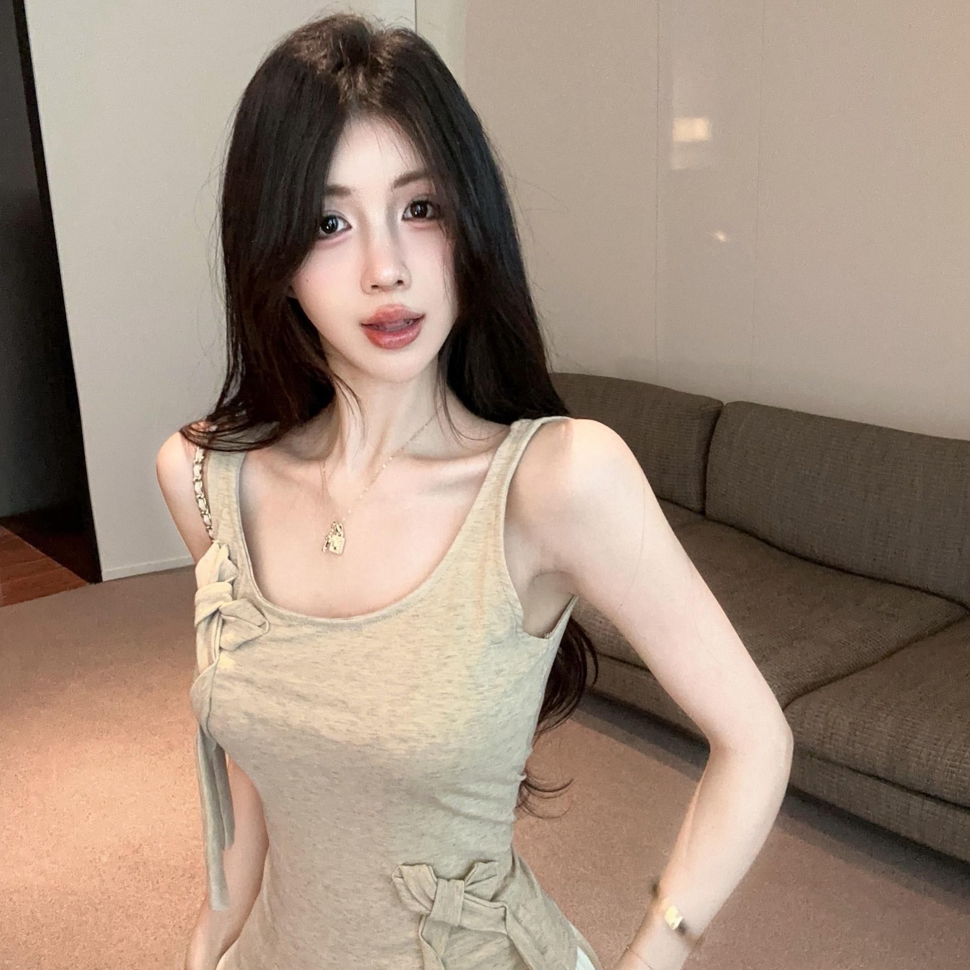 Women s Summer Lace-Up Irregular Camisole: Slimming, Waist-Cinching, Versatile Short Top S