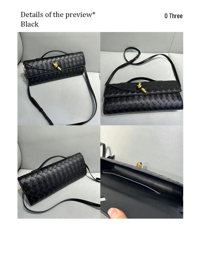 Sac à bandoulière de soirée élégant en cuir de vache tressé 2024