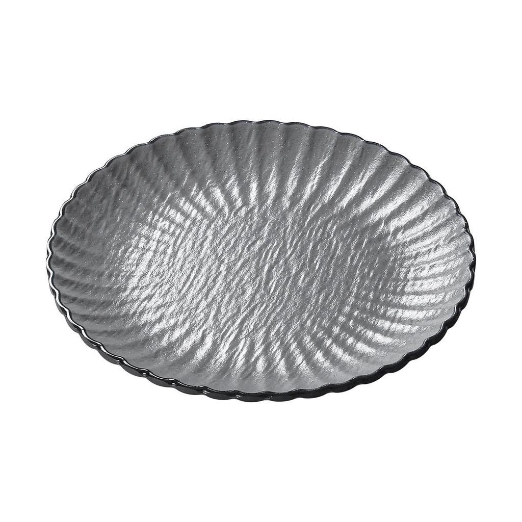 Xiangyuanmei Frosted Rock Texture Melamine Lace Plates for Western Cuisine, Steak, and Pasta