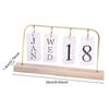 Metal Flip Calendar with Wooden Base Daily Perpetual Desk Calendar Turn Page Month Date Display Standing Desktop Planner
