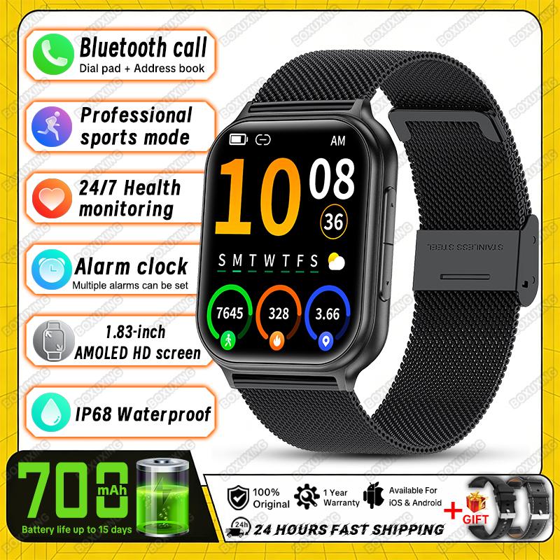 New Bip 6 Pro Sports Smart Watch Men IP68 Waterproof Built-in 24H Heart Rate GPS Track 700 mAh Battery Smart BT Call Watch Women