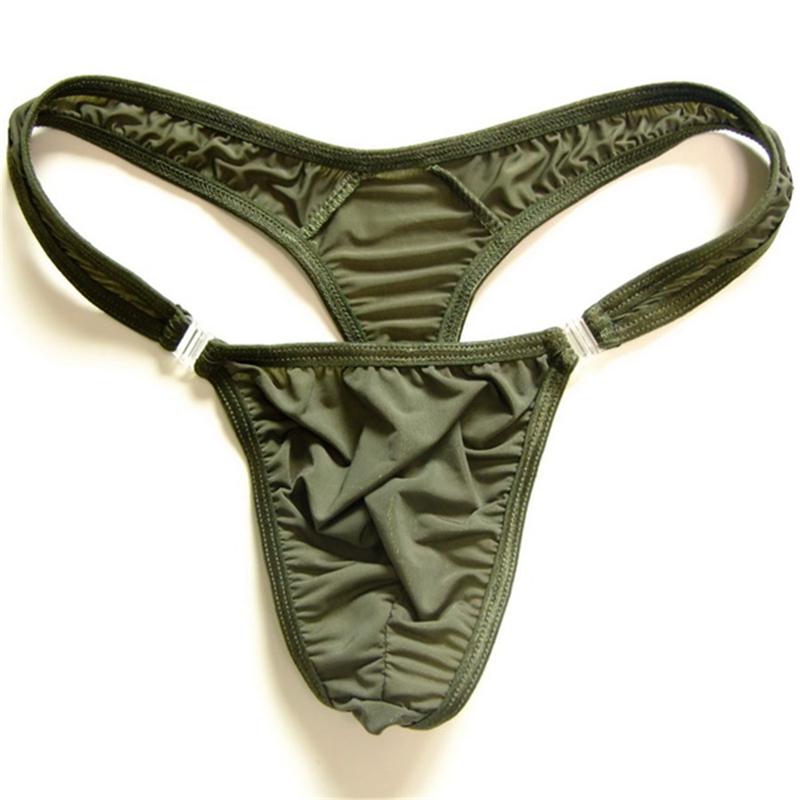 2019 Hot M/L/XL Translucent Mens Nylon Thongs Men Sexy Button Bikini Briefs Gay G-string/Jocks/Tanga/T-back Gay Underwear