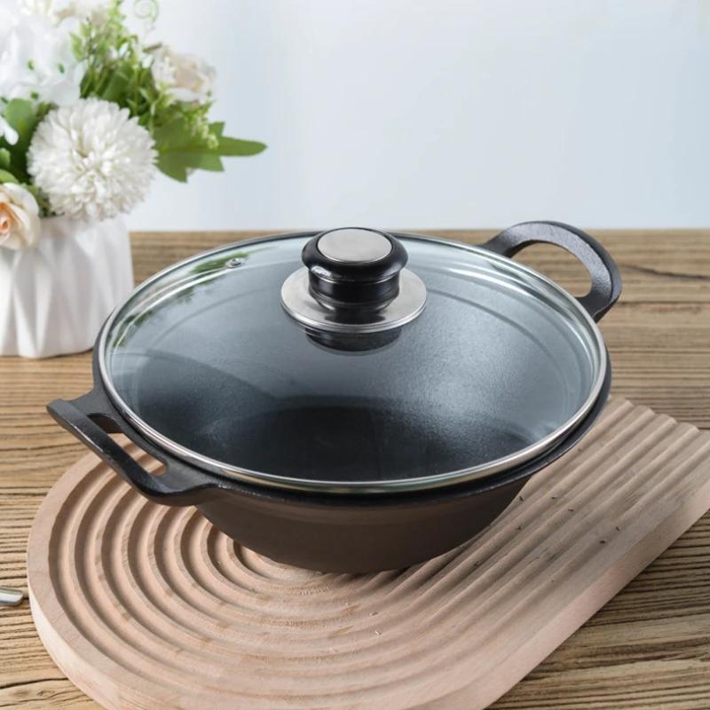 22cm Enameled Cast Iron Soup Pot - Thickened Non-Stick Casserole for Stewing/Sautéing, Kitchen Cooking Pot Easy To Clean