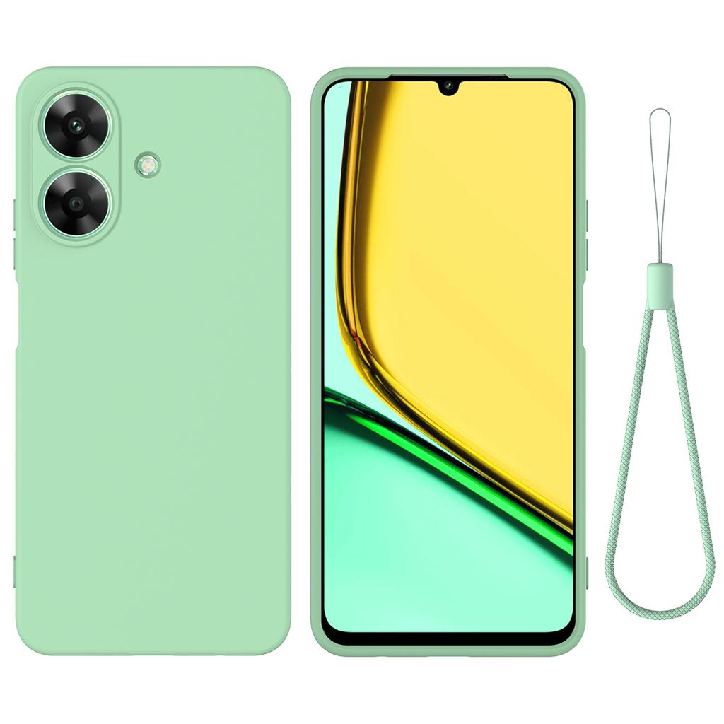 For Realme Note 60 Case Liquid Silicone Anti-Scratch Phone Cover with Hand Strap