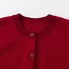 Women's Plus Size Red Wool Cardigan - Autumn/Winter Thick Knit Sweater Coat