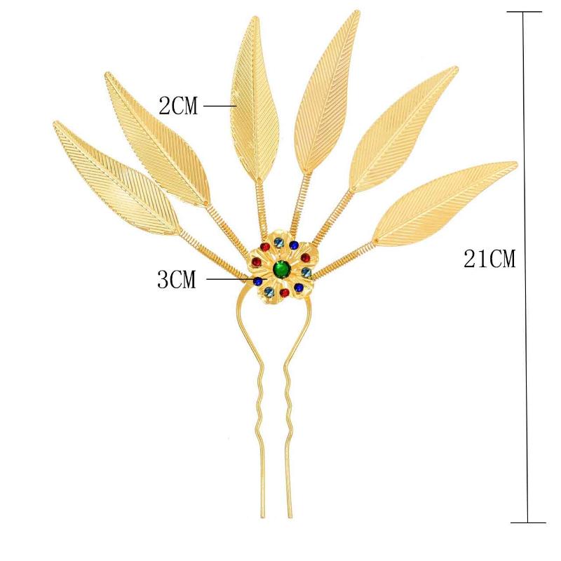 Women Ancient Hanfu Thai Dance Party Headdress Leaf Headwear Hair Clip Umbrella Hair Jewelry Bride Wedding Accessories