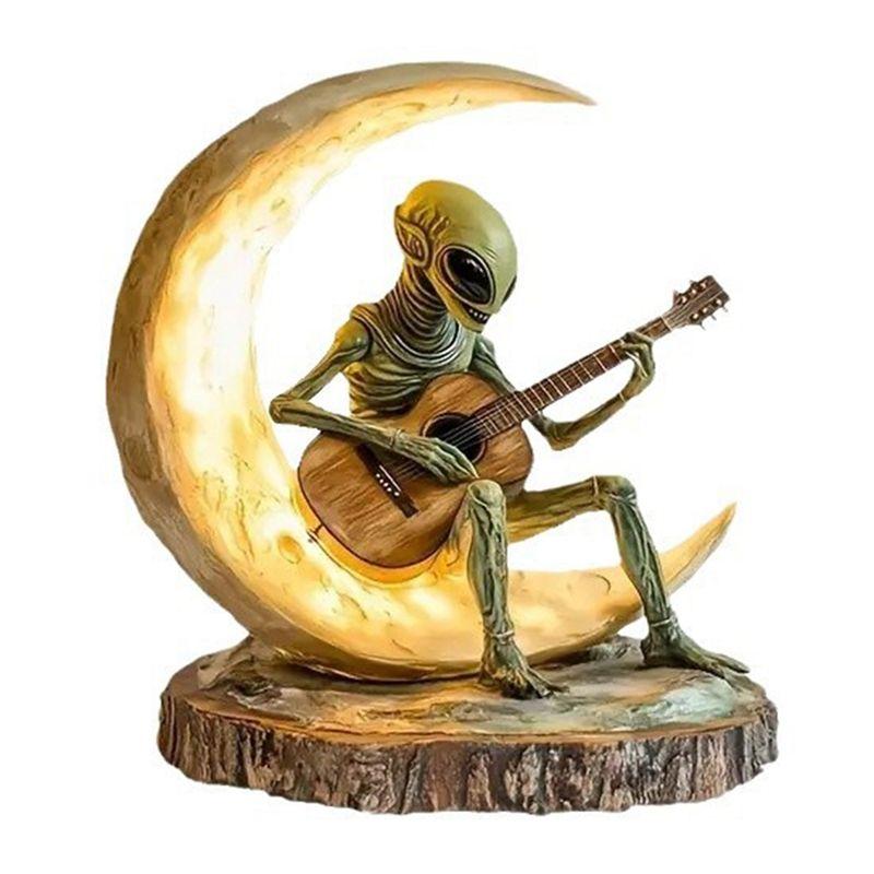

AEE2-Bohemian Style Ornaments Moon Guitarist Desktop Decoration Office Desk Gift