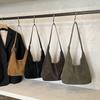 2026 New Fashi Casual Tote Faux Suede Solid Color Large Capacity Commuting Shoulder Bags Retro Waterproof Durable Bags