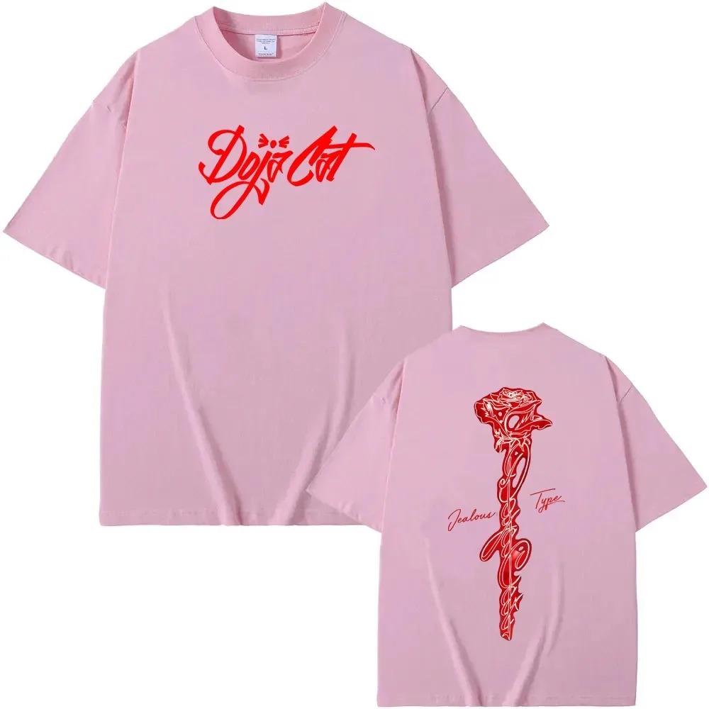 T-shirt Unisex con Stampa Divertente Faccia Mezzitoni Doja Cat Nuova Estiva Girocollo 100% Cotone Moda Stile Harajuku Oversize Casual