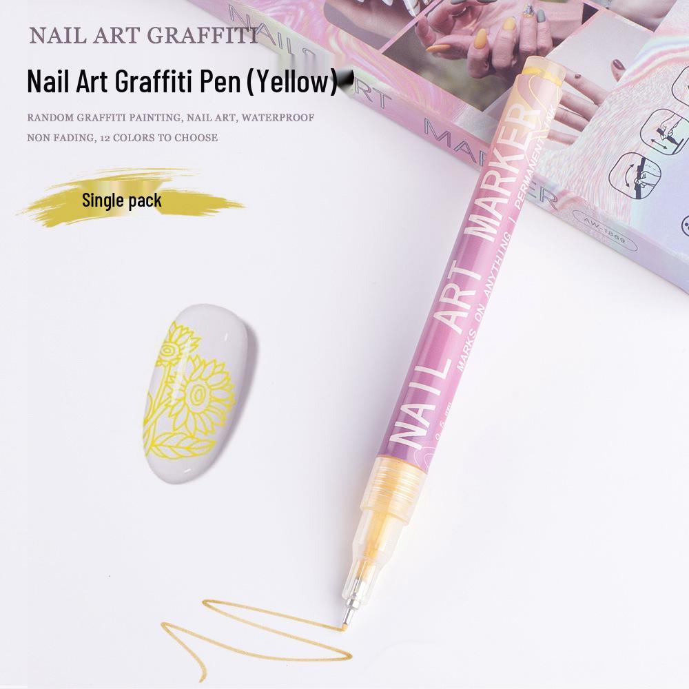 Shein Cross-Border Hot Sale Nail Art Pen Set - DIY Color Painting & Graffiti Highlighter Acrylic Marker for Outlining
