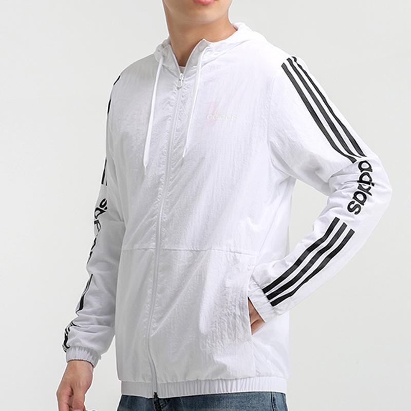 adidas Neo Essential 3-Stripes Windbreaker Jacket Men Jacket White FP7451