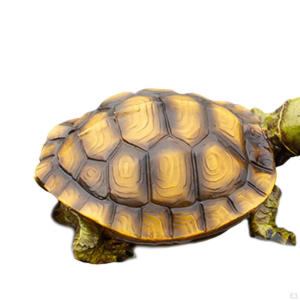 Decorative Turtle Statue in Resin, Fake Tortoise Figure for Pool and Lawn