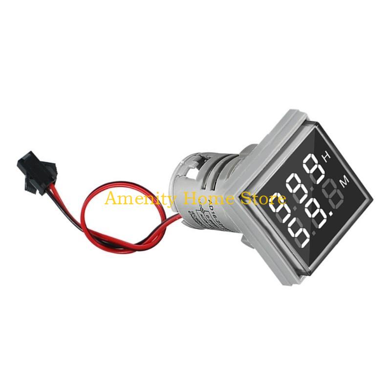 F26C High Accuracy double Display Timer Small LED Hour Meter with Flame Retardant Casing Simple to Operate for Industrial Use