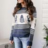 Christmas Sweater Woman Christmas Tree Deer Warm Sweater Knitted O-neck Sweater
