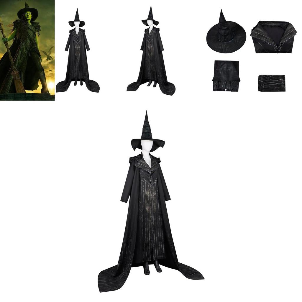 Costume da Cosplay Wicked For Good in Tessuto di Poliestere per Halloween, Performance Teatrale per Donne