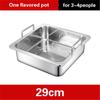 Extra thick stainless steel square hot pot Stewed Mandarin Duck with Ears Hotpot for induction cooker Mother and son pot hotpot