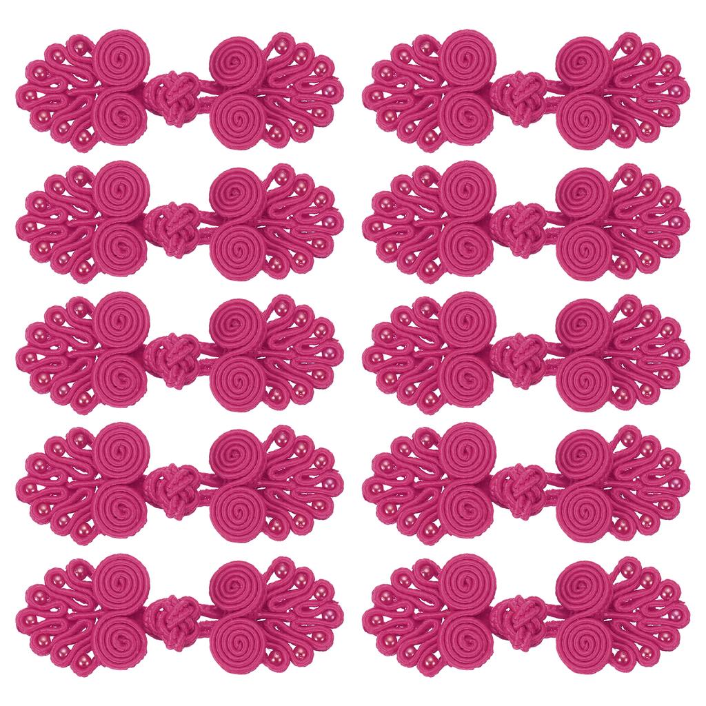 6/10pcs Chinese Knots Frog Buttons Closure Sewing Buttons Fasteners with Beads for DIY Sewing Coats Cloak Bridal Costume Outfit