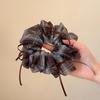 Sheer Gingham Scrunchies With Thin Ribbons Transparent Plaid Hair Ties Fairy Style Light Weight Hair Rope For Summer