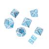 7pcs Polyhedral Dice Set Clear Number Metal Glossy Odorless Table Board Game Dice for Role Playing