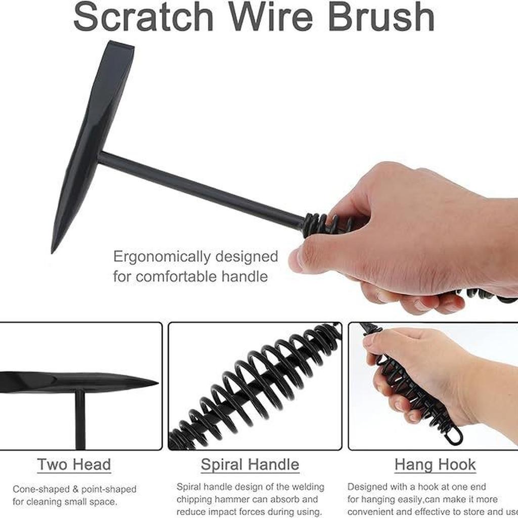 7 - Piece Welding Slag Removal Tool Set - Removal Brush & - Absorbing Welding Chipping Hammer for Welding Work