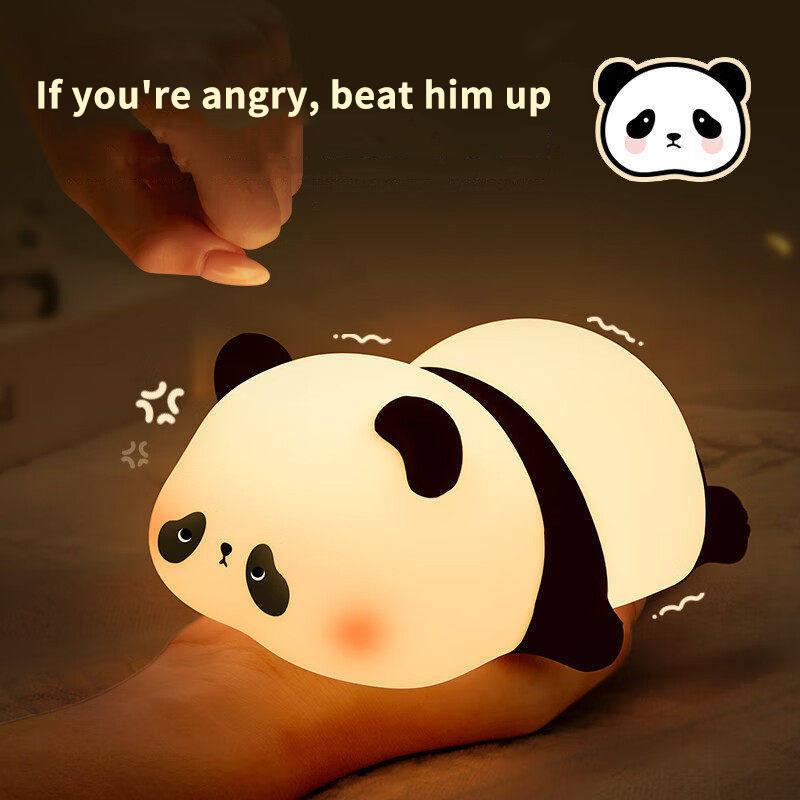 Panda Led Night Light Living Room Cute Panda Plastic Lamp Bedside Decor Creative Kids Night Light Birthday Gift Decoration