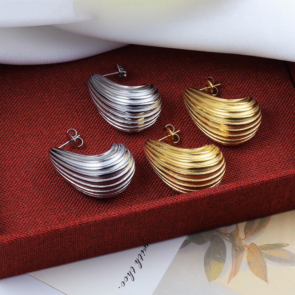 2024 Hollow Water Drop Earrings in 18K Gold Plated Stainless Steel