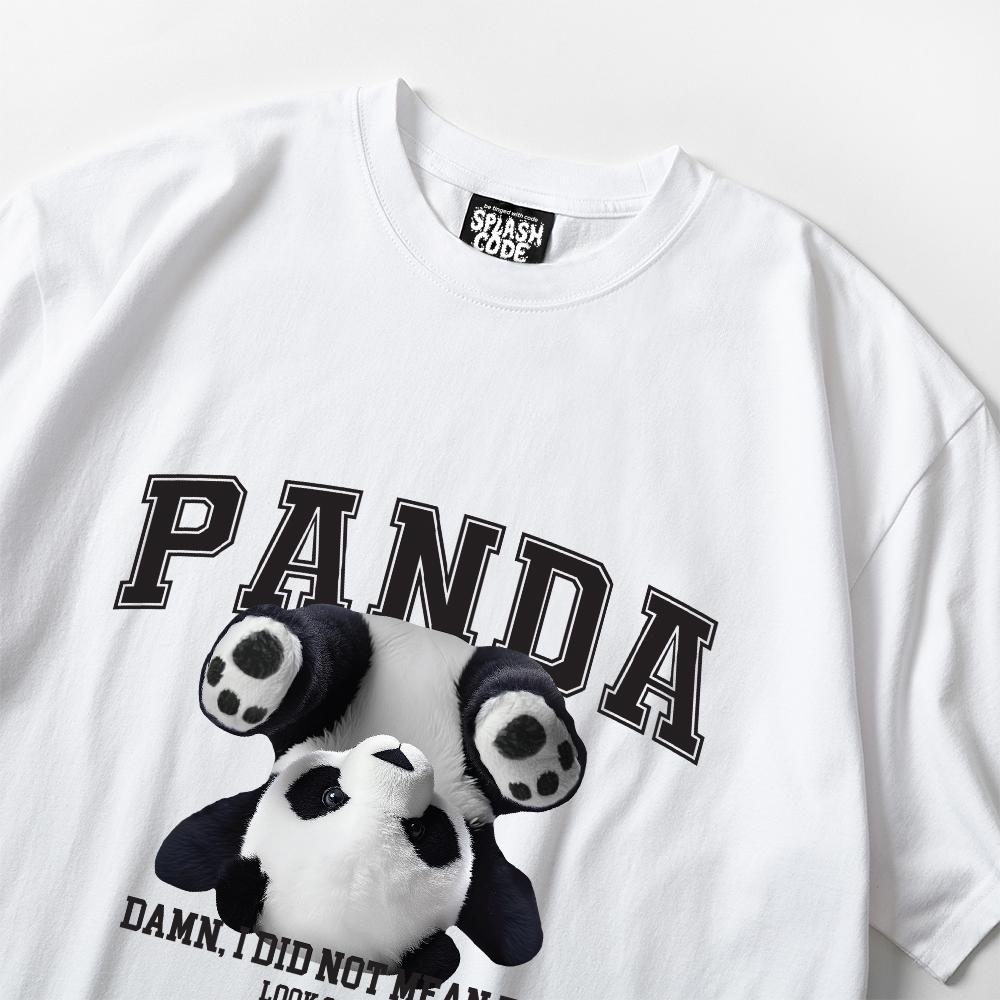Seupeullaesikodeu White Short Sleeve T-Shirt - Panda