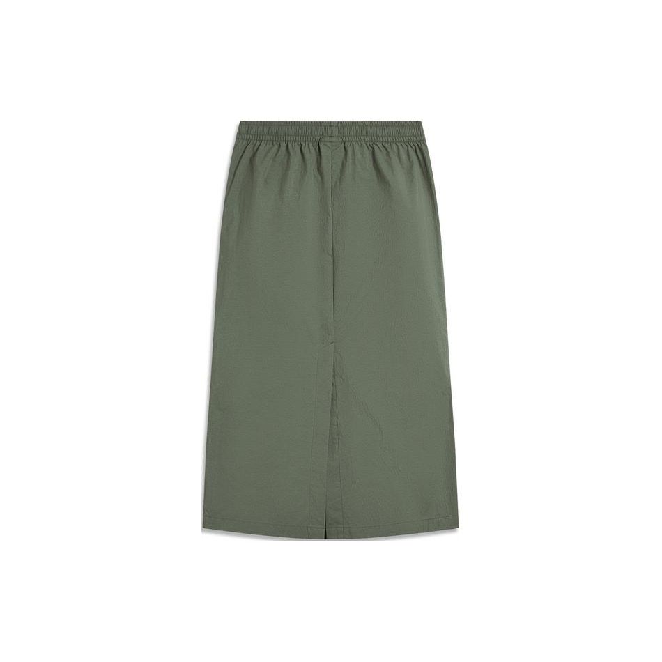 Li-Ning Weekend Youth UV Resistant Water Repellent Slim Fit Sports Tennis Casual Long Skirt Women skirts Camping-Gray-Green ASKU146-4