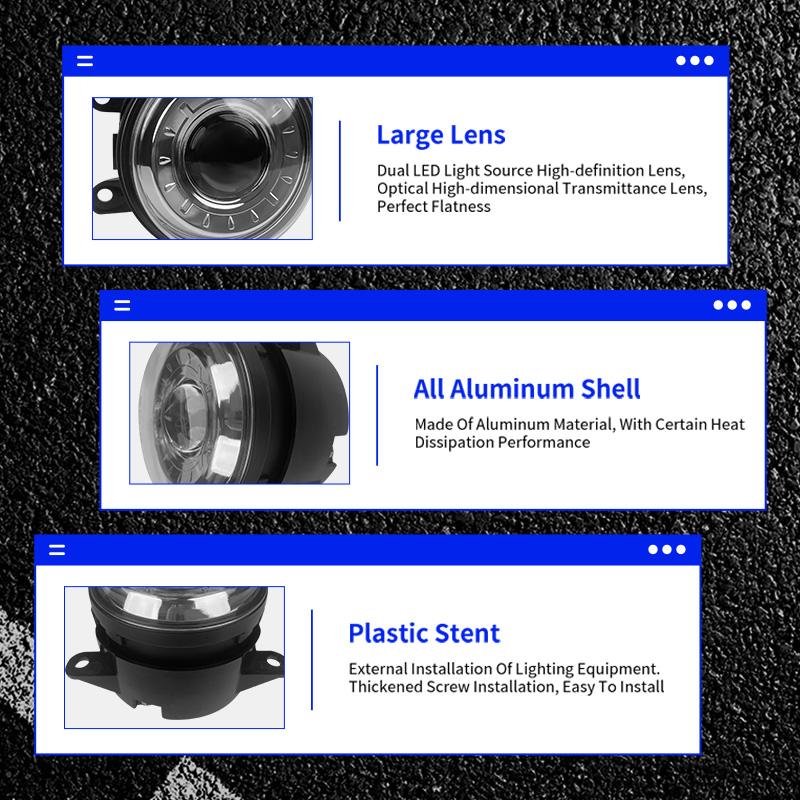 LED Fog Light 3 inch LED Lens White Yellow Light 30W Fog Lamp Assembly for Honda Nissan Porsche 33900-T0A-A01 H451SAJ100