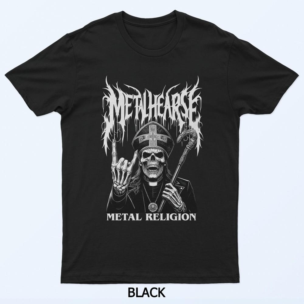 Iconic Metalhearse Metal Religion Black Metal T-Shirt