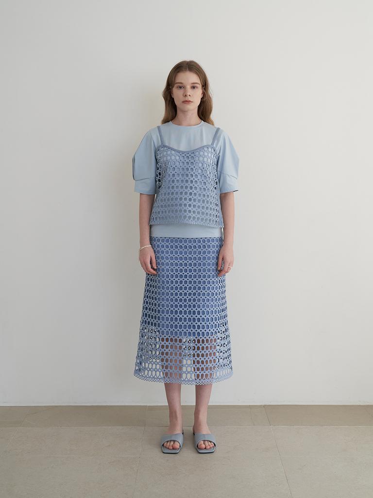 LA VIOLETTE Lace Skirt (Sky Blue)