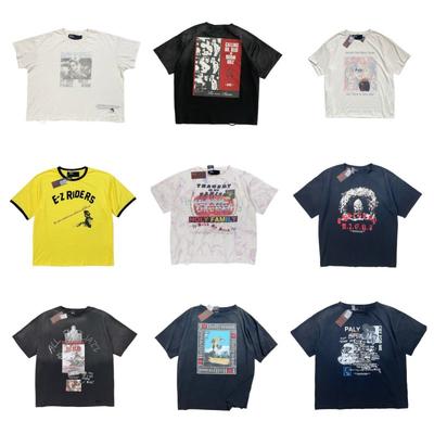 2026 Streetwear Oversized Washed Cotton Tee Men Loose Fit Short Sleeve Graphic T-Shirt