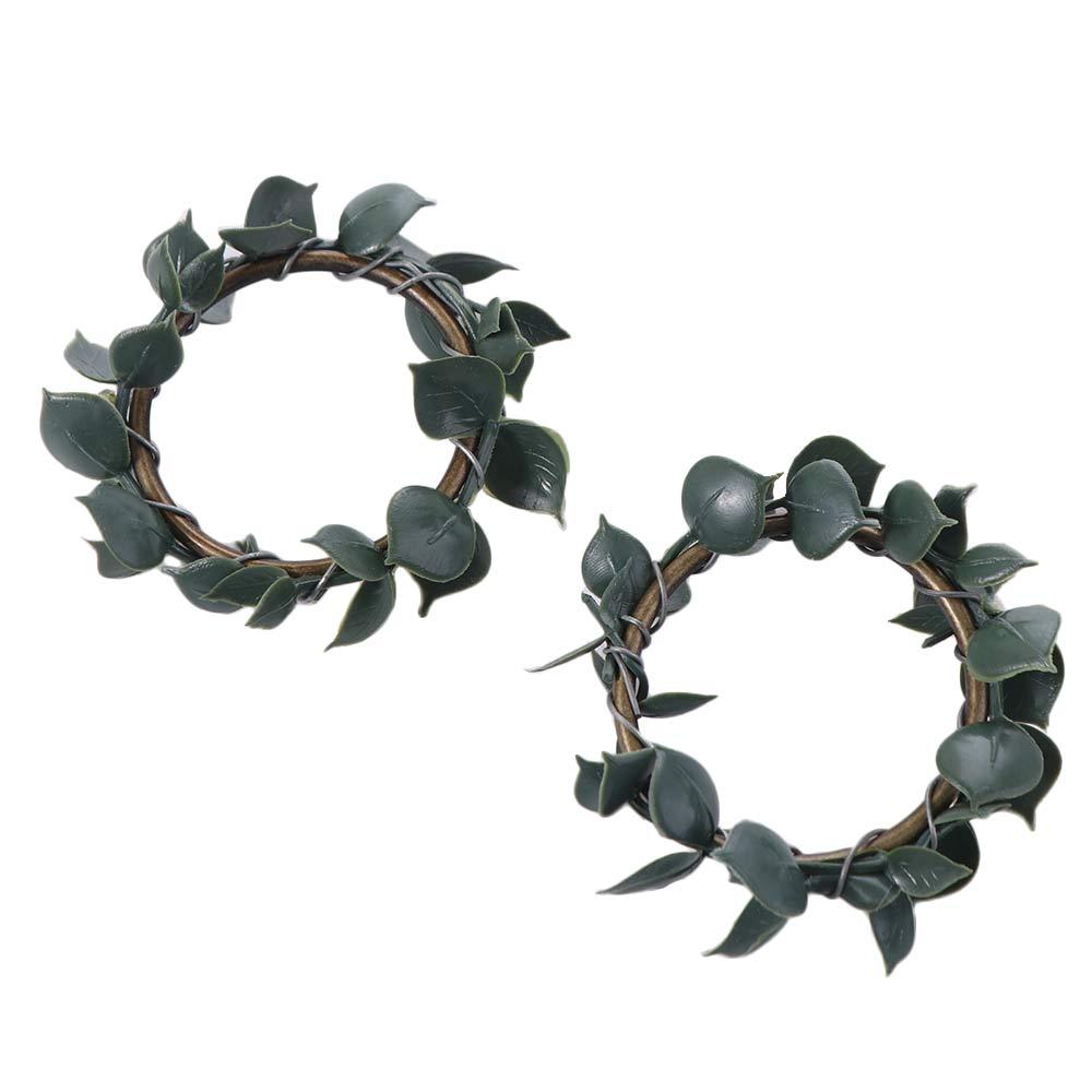 3pcs Rustic Artificial Plant Napkin Rings Simulation Napkin Buckles  Dinner Table