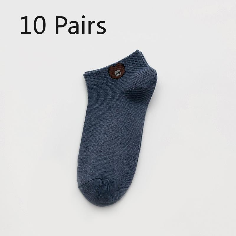 10 Pairs of Women's Four Seasons Disposable Cartoon Bear Socks