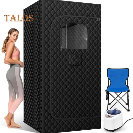 Indoor Foldable Sauna Tent with Powerful Steamer Timer Mode Folding Dual-Zipper Design Easy Assembly Home Use Portable Sauna Box