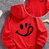 Casual Hooded Sweatshirts for Boys and Girls, Featuring Cartoon Smiley Facesperfect for Autumn wearHalloweenand Christmas Gifts.