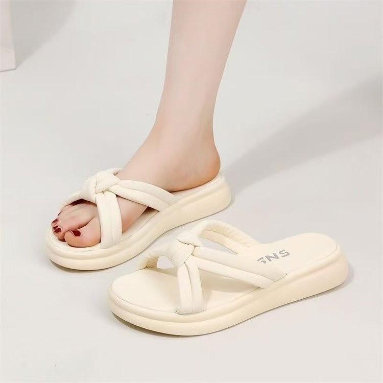 

Daily casual cross-word slippers women s high-value summer out new fashionable versatile soft-bottomed cool slippers 35