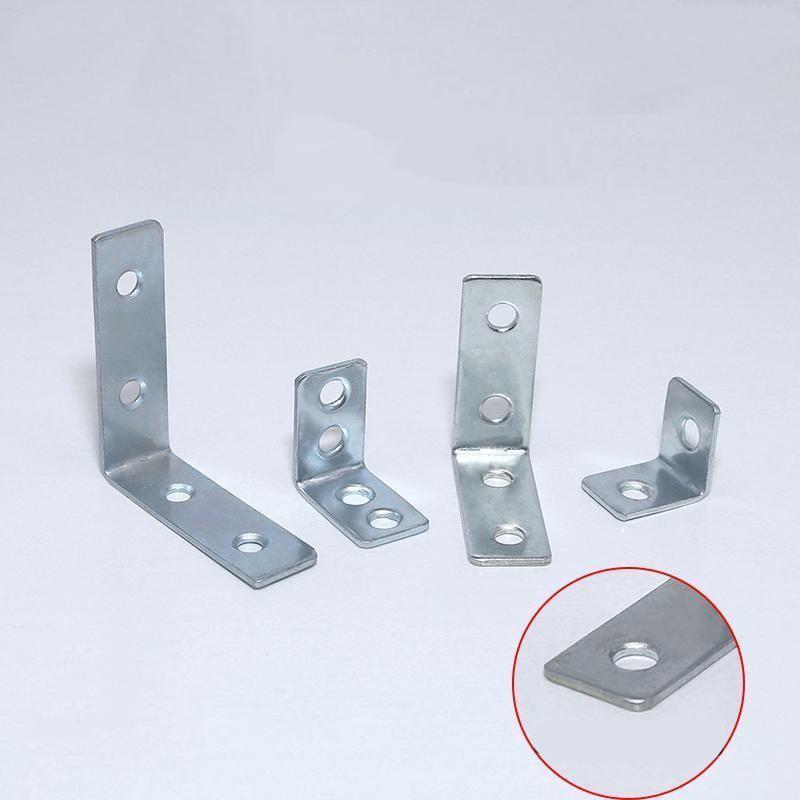 25/60mm 90 Degree L Joint Brackets Furniture Wood Shelf Door Cabinet Fastener Universal Stainless Steel Brace Joint Hardware
