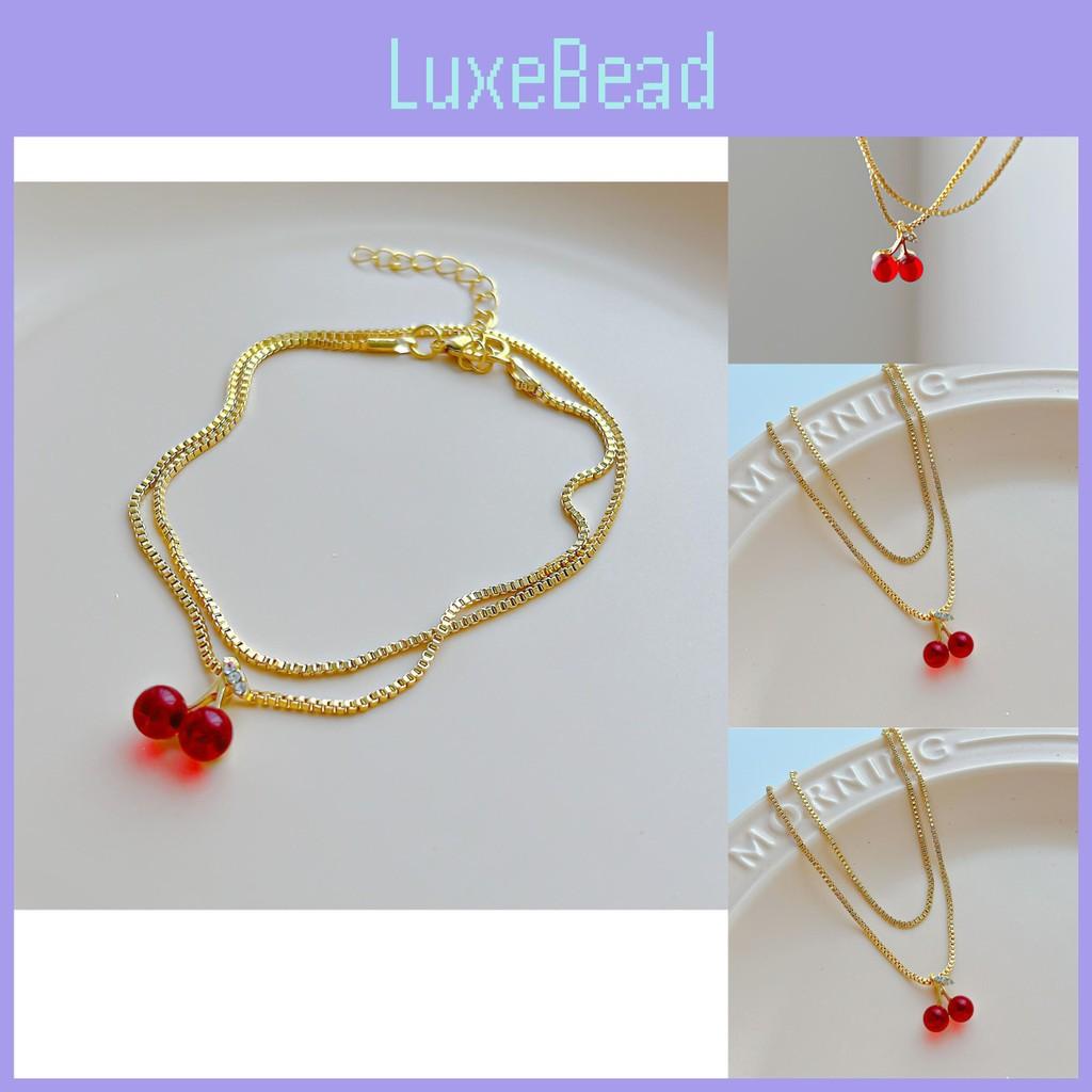 Cherry Classy Red Pendant Necklace With Stylish Box Chain Perfect For Trendy Fashion Womens