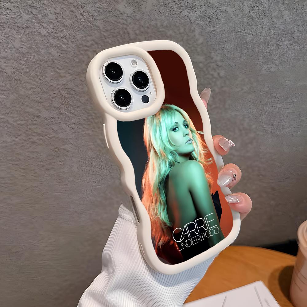 

Carrie Underwood Mobile Phone Case for iPhone 17 16 15 14 13 12 11 Air Pro Max Plus Wavy Edge TPU Colorful Cover Luxury Pretty iPhone 16 Plus