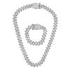 Link Bracelet Set Sparkling Necklace and Bracelet Set Men Hip Hop Jewelry Set Alloy Texture Suitable for Any Occasion
