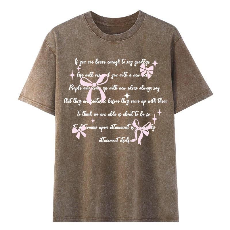 Women s Vintage Washed Distressed Oversized Short Sleeve T-Shirt for Spring/Summer 2XL кофейный