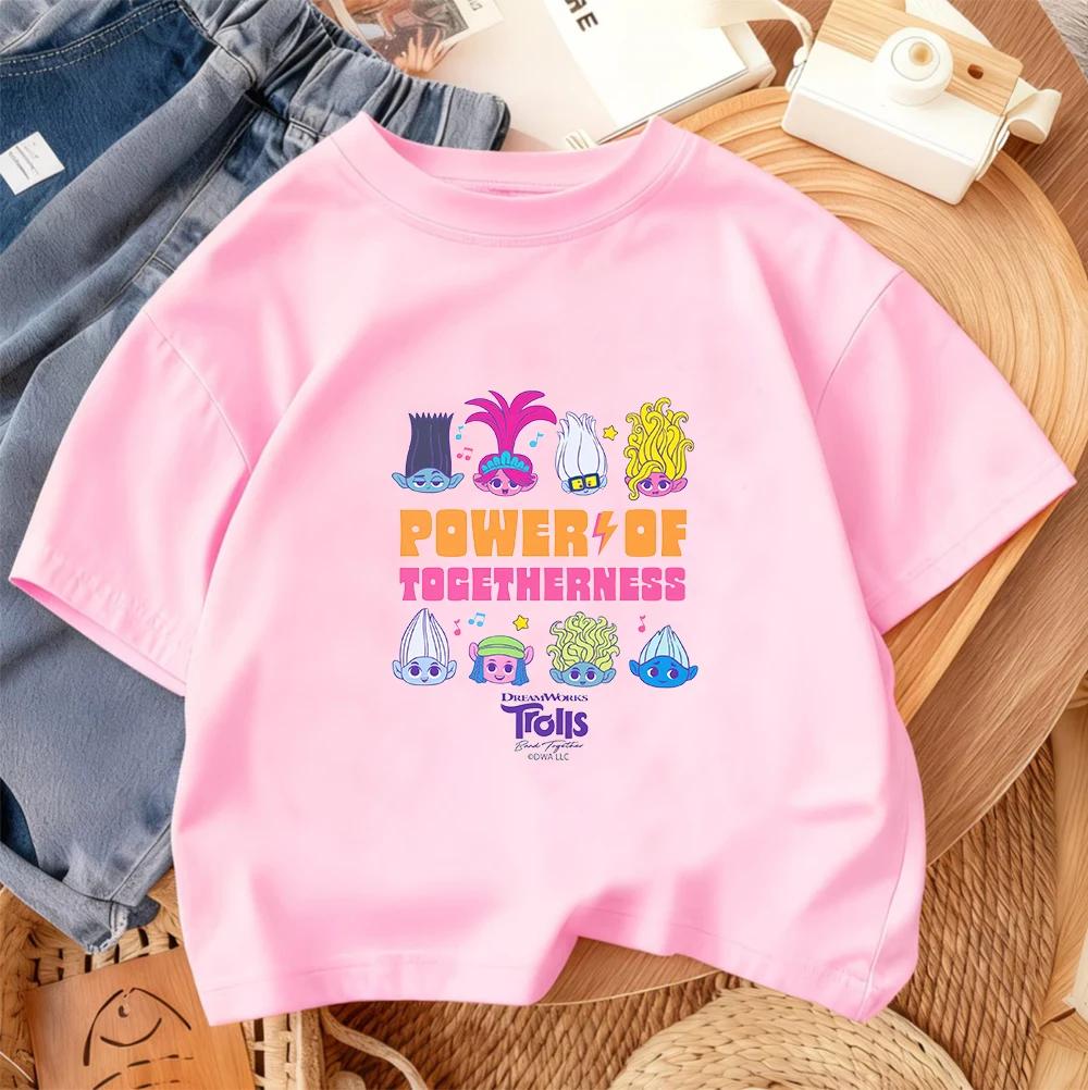 Fashion Children T Shirt Trolls Cute Kawaii Design Boys Girls Summer Street Style Crew Neck