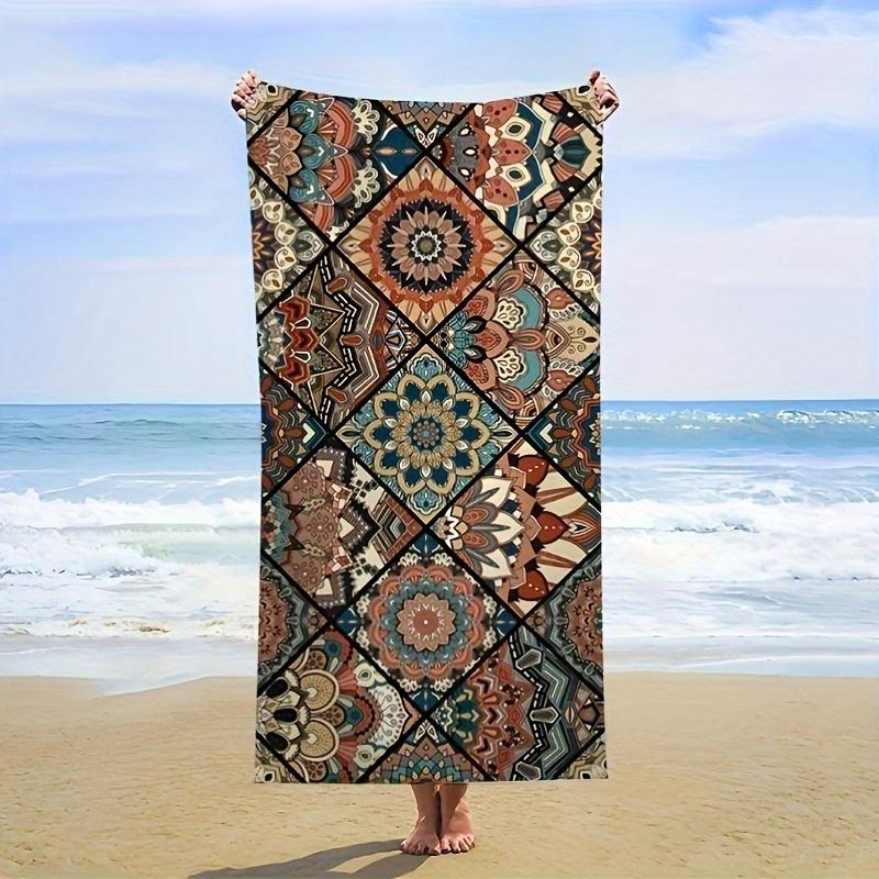 

Ultra-Soft Bohemian Sand-Proof Beach Towel, Lightweight Quick-Dry for Swimming Camping Travel Gift W40*H60(CM)