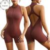 Y2K European-American Backless V-Cut Peach Hip Yoga Jumpsuit