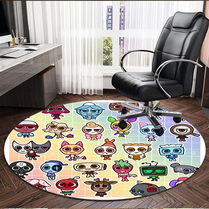 Sprunki Game Print Round Rug, Washable Floor Carpet, For Entryway Dorm Laundry Room Office Study, Home Decor Birthday Christmas Gift