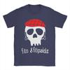 Fito Fitipaldis Band Skull with Red Checkered Beret TShirt for Unisex Leisure Cotton Tee Shirt Round Collar Short Sleeve Clothes