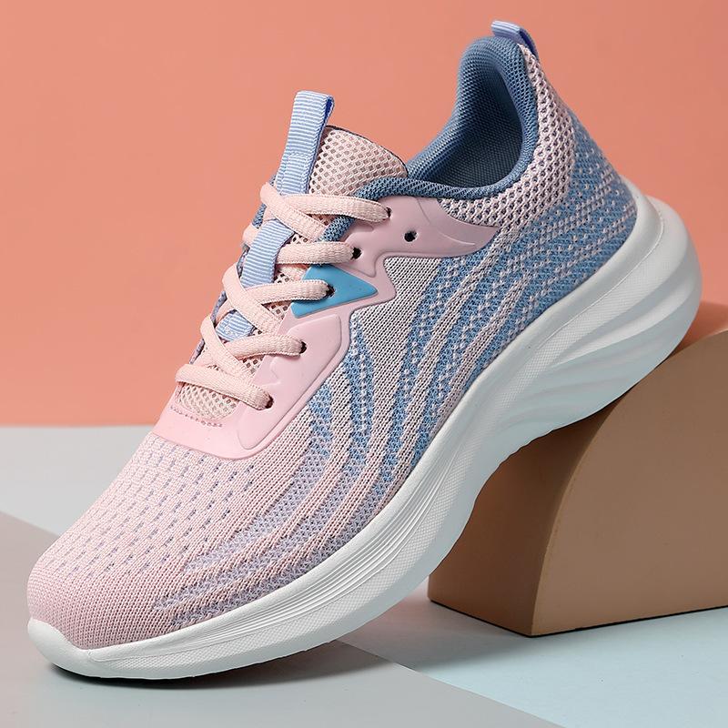 Running women's shoes new spring mesh lightweight soft sole not tired feet black sports and leisure shoes