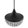 Crystal Pendant Light - Modern Black Hanging Ceiling Lamp with Sparkling Crystals, Decorative Lighting for Dining Room